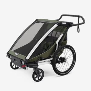 Thule Chariot Lite divvietīga velosipēdu piekabe bērniem krāsa Vintage Green