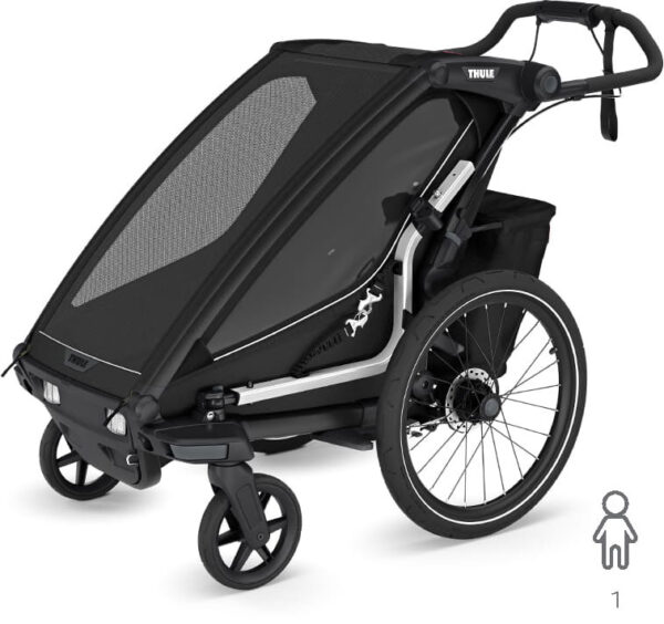 Thule Chariot Sport 2 vienvietīgā velosipēdu piekabe bērniem krāsa Black