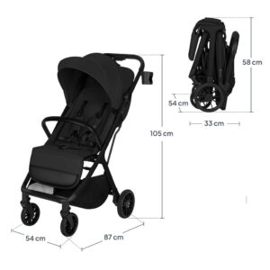 Lionelo CLOE PLUS bērnu ratiņi krāsa BLACK ONYX