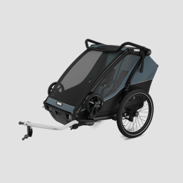 Thule Chariot Cab divvietīga velosipēdu piekabe bērniem krāsa Dark Slate