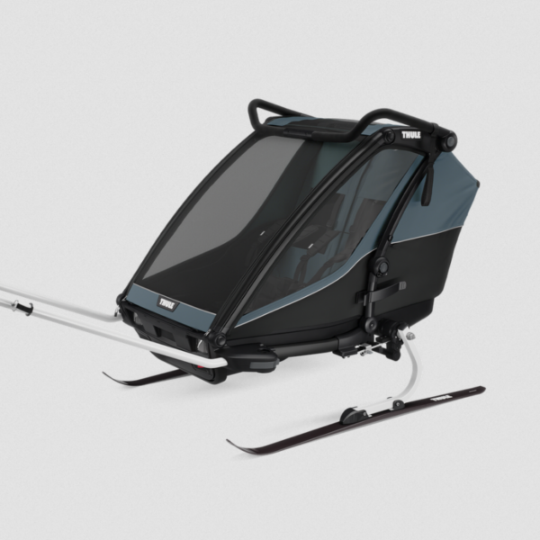 Thule Chariot Cab divvietīga velosipēdu piekabe bērniem krāsa Dark Slate