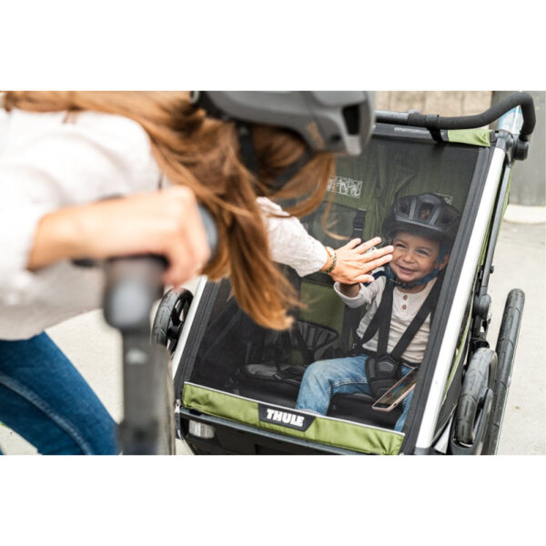 Thule Chariot Cab divvietīga velosipēdu piekabe bērniem krāsa Dark Slate
