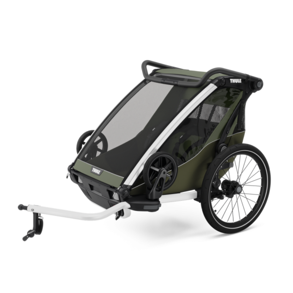 Thule Chariot Lite divvietīga velosipēdu piekabe bērniem krāsa Vintage Green