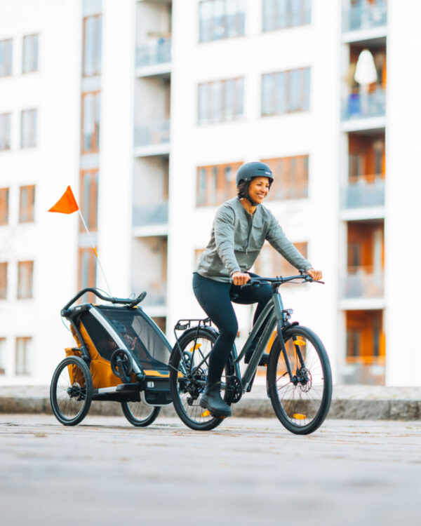 Ratini.lv | Chariot Sport 2 vienvietīgā velosipēdu piekabe krāsa Natural Gold bilde #21