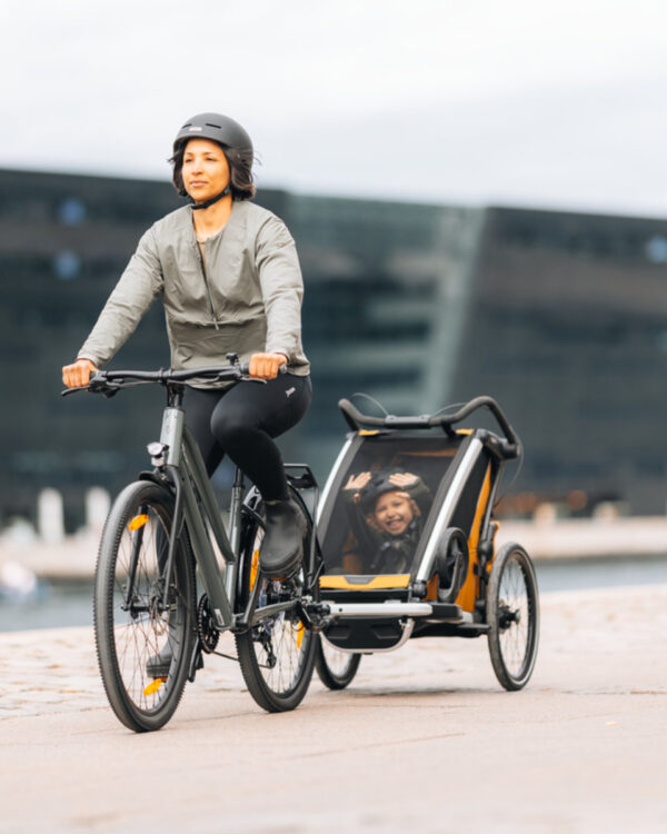 Ratini.lv | Chariot Sport 2 vienvietīgā velosipēdu piekabe krāsa Natural Gold bilde #25