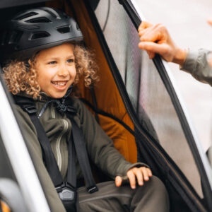 Thule Chariot Sport 2 vienvietīgā velosipēdu piekabe bērniem krāsa Natural Gold