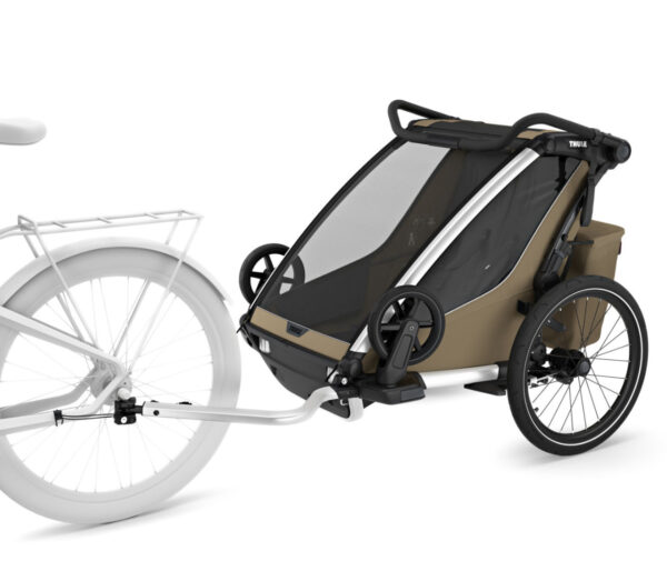 Thule Chariot Cross divvietīgā velosipēdu piekabe bērniem krāsa Khaki