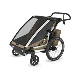 Thule Chariot Cross divvietīgā velosipēdu piekabe bērniem krāsa Khaki