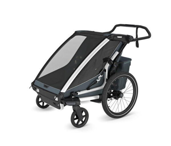 Thule Chariot Cross divvietīgā velosipēdu piekabe bērniem krāsa Dark Slate