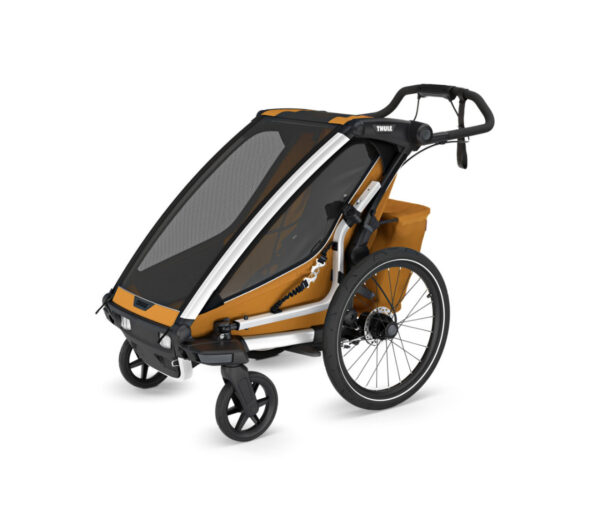 Ratini.lv | Chariot Sport 2 vienvietīgā velosipēdu piekabe krāsa Natural Gold bilde #1