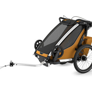 Thule Chariot Sport 2 vienvietīgā velosipēdu piekabe bērniem krāsa Natural Gold