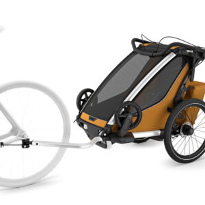 Thule Chariot Sport 2 vienvietīgā velosipēdu piekabe bērniem krāsa Natural Gold