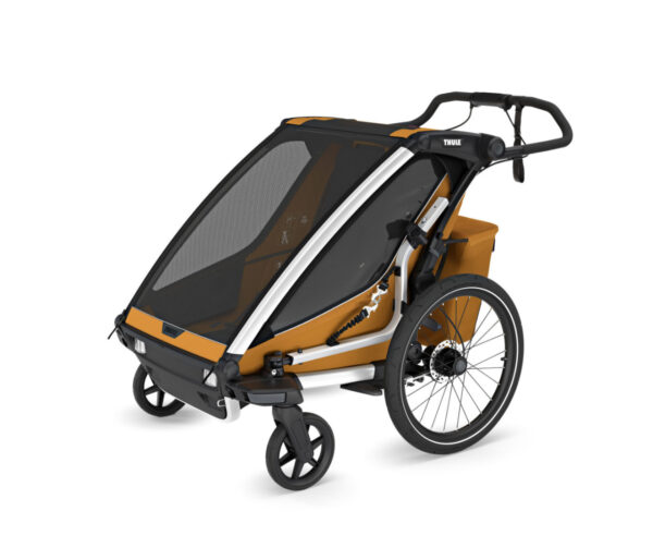 Ratini.lv | Chariot Sport 2 divvietīgā velosipēdu piekabe krāsa Natural Gold bilde #1
