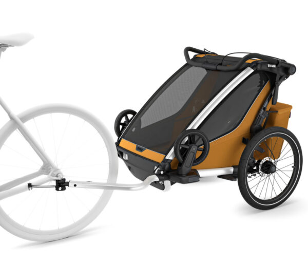 Ratini.lv | Chariot Sport 2 divvietīgā velosipēdu piekabe krāsa Natural Gold bilde #5