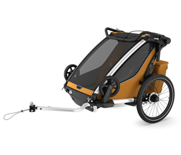 Ratini.lv | Chariot Sport 2 divvietīgā velosipēdu piekabe krāsa Natural Gold bilde #3