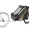 Thule Chariot Cross vienvietīgā velosipēdu piekabe bērniem krāsa Khaki