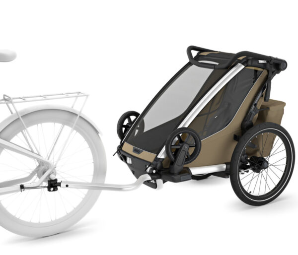 Thule Chariot Cross vienvietīgā velosipēdu piekabe bērniem krāsa Khaki