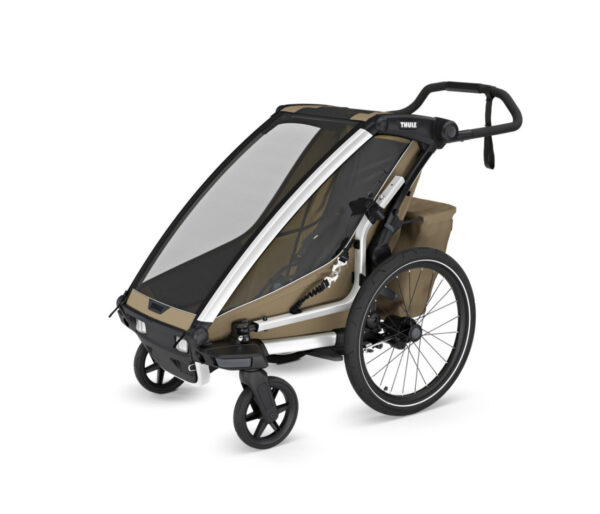 Thule Chariot Cross vienvietīgā velosipēdu piekabe bērniem krāsa Khaki