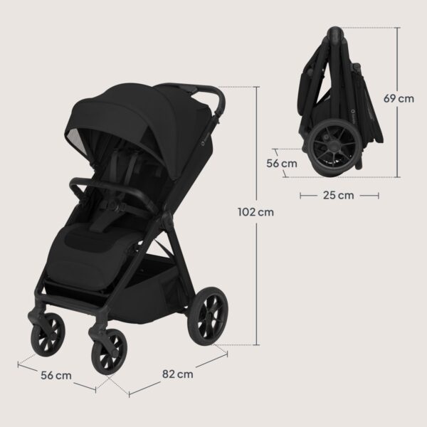 Lionelo BETT bērnu pastaigu ratiņi krāsa BLACK ONYX