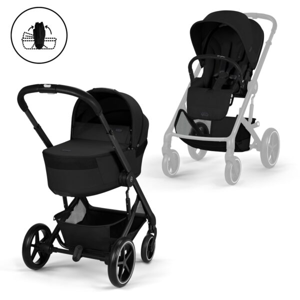 Cybex Balios S LUX Fold 2in1 bērnu ratu komplekts ar salokāmu kulbiņu