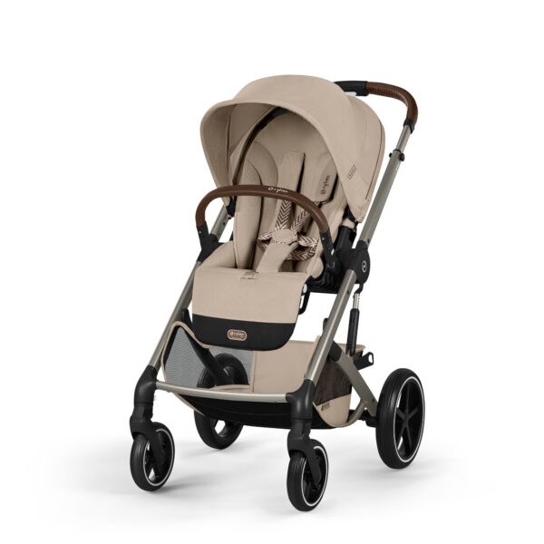 Cybex Balios S LUX Fold 2in1 bērnu ratu komplekts ar salokāmu kulbiņu krāsa Almond Beige