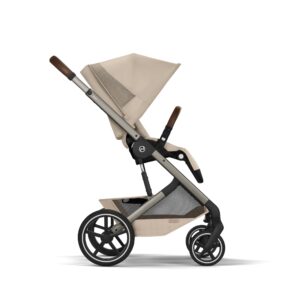 Cybex Balios S LUX Fold 2in1 bērnu ratu komplekts ar salokāmu kulbiņu krāsa Almond Beige