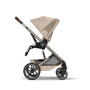 Cybex Balios S LUX Fold 2in1 bērnu ratu komplekts ar salokāmu kulbiņu krāsa Almond Beige