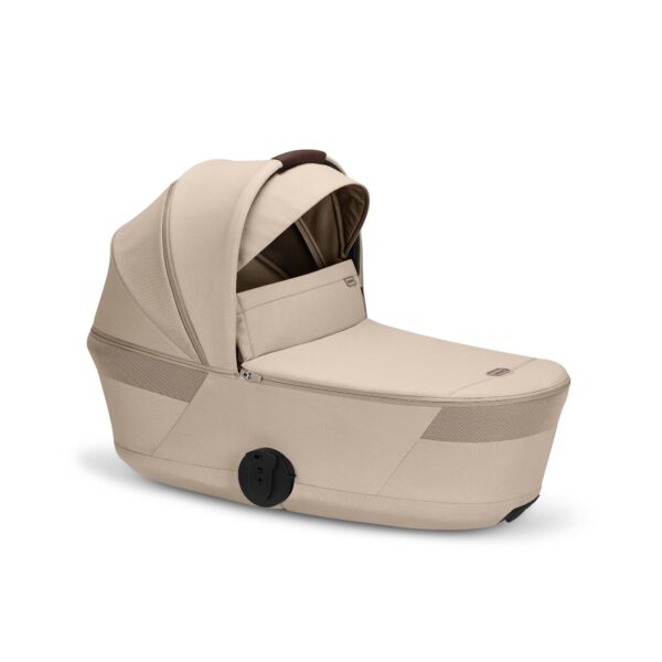 Cybex Balios S LUX Fold 2in1 bērnu ratu komplekts ar salokāmu kulbiņu krāsa Almond Beige