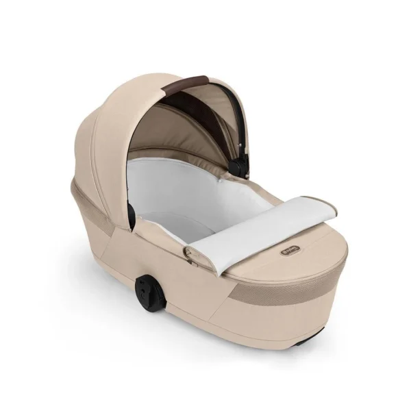 Cybex Balios S LUX Fold 2in1 bērnu ratu komplekts ar salokāmu kulbiņu krāsa Almond Beige