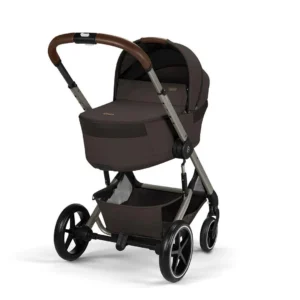 Cybex Balios S LUX Fold 2in1 bērnu ratu komplekts ar salokāmu kulbiņu krāsa Chocolate Brown